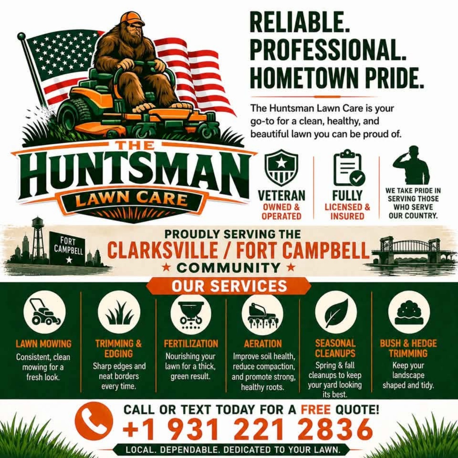 The Huntsman Lawn Care company flyer
